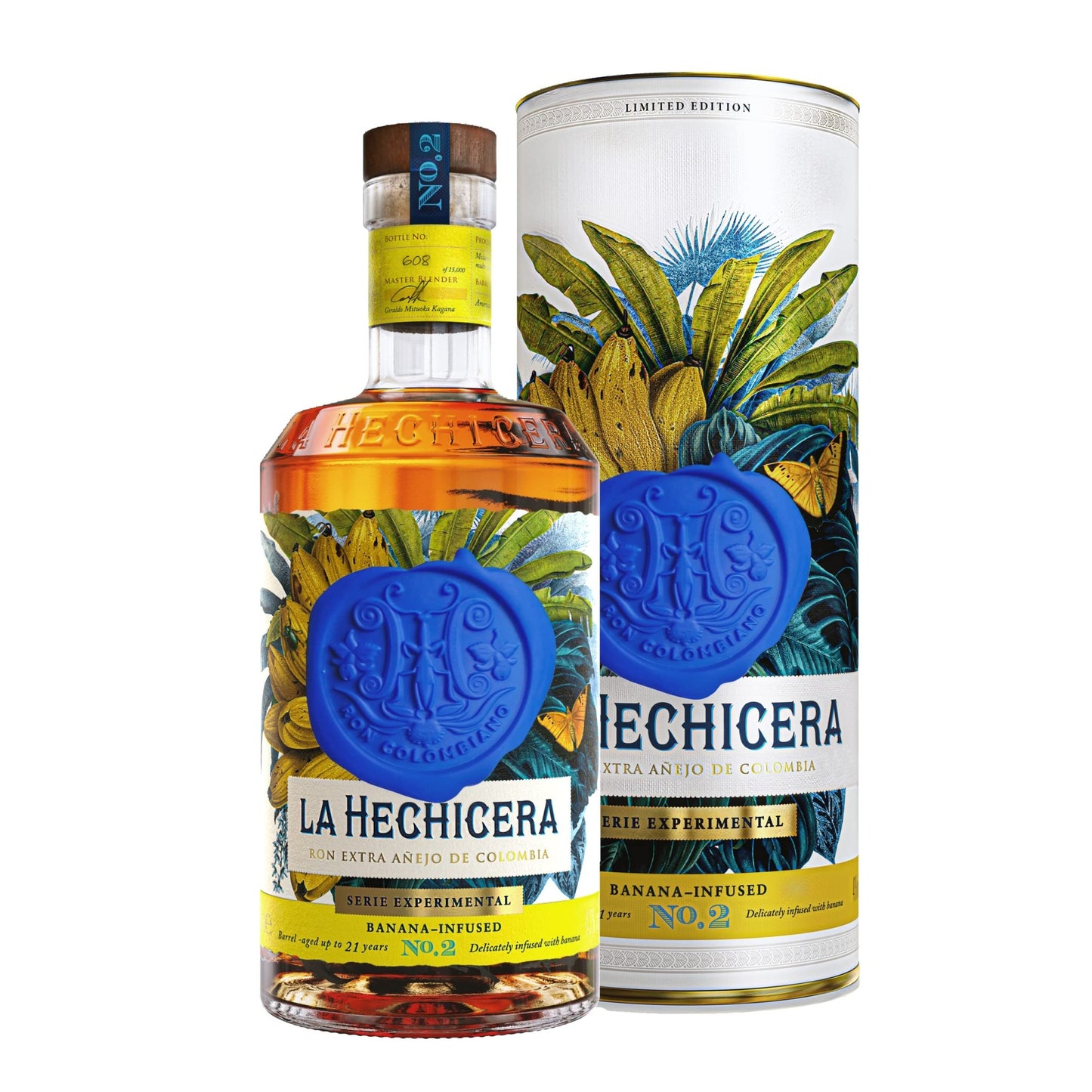 La Hechicera Serie Experimental Banana infused Rum, 70cl with Gift Box & Reserva Familiar Rum, 70cl with Gift Box - Craft & Spiced Rum Box