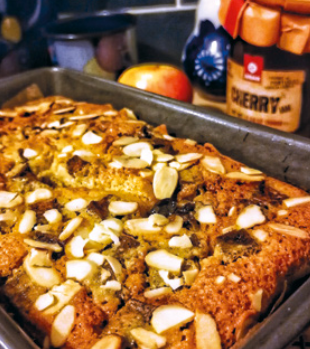 Spiced Apple, Cherry and Almond Loaf Cake