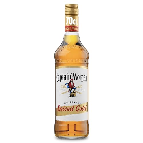 Captain Morgan Original Spiced Gold | 35% vol | 70cl | Caribbean Rum Based Spirit Drink with Spice | Vanilla Flavours & Brown Sugar | Recommended for Drinks or a Spiced Rum Cocktail