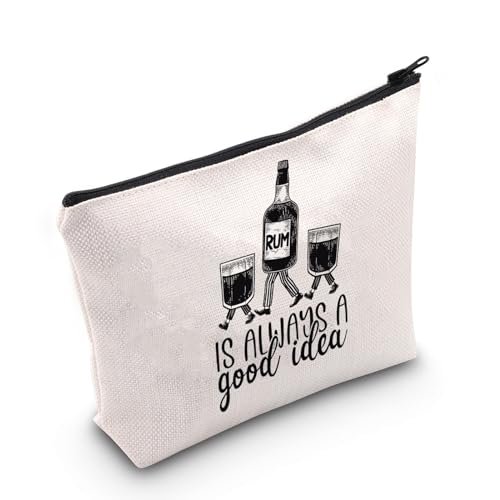 TGBJE Rum Drinker Gift Rum Bottle Beer Gifts Rum Is Always A Good Idea Cosmetic Makeup Pouch Bag For Rum Lovers Alcohol Lover, Rum idea MU, All