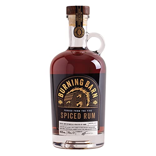 Burning Barn Rum - Spiced Rum - 70cl - 40% ABV - Notes Of Coconut, Vanilla, Molasses - Free From Artificial Flavouring - Enhance Your Drinks Cabinet - The Perfect Present