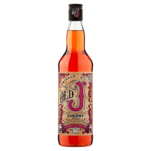 Admiral’s Old J Dark Spiced Rum - 40 Percent ABV - 70cl Bottle & Old J Cherry Spiced Rum 70cl