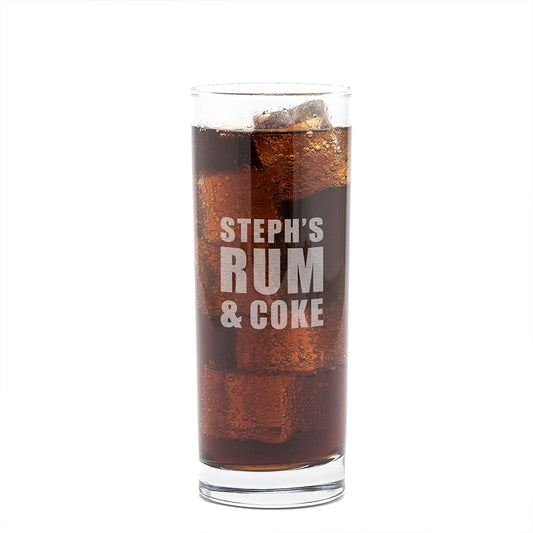 Personalised Highball Glass/Alcohol Gifts For Women / 21st Birthday Gifts For Her/Personalised 18th Birthday Gifts/Vodka Rum and Coke Gifts - Craft & Spiced Rum Box