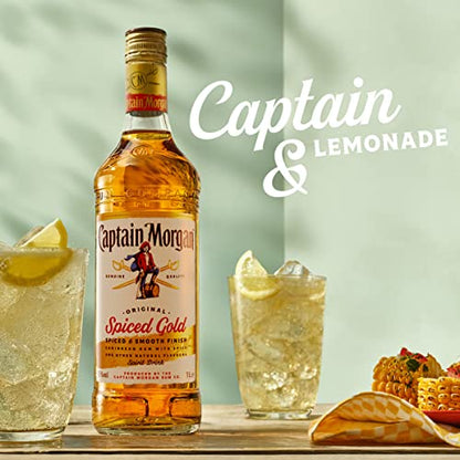 Captain Morgan Original Spiced Gold | 35% vol | 70cl | Caribbean Rum Based Spirit Drink with Spice | Vanilla Flavours & Brown Sugar | Recommended for Drinks or a Spiced Rum Cocktail