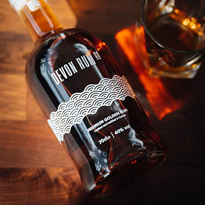 Devon Rum Co Premium Golden Rum | Hand-Crafted Using a Unique Blend of Caribbean Rums and Soft Devon Spring Water | 40% ABV | 70cl