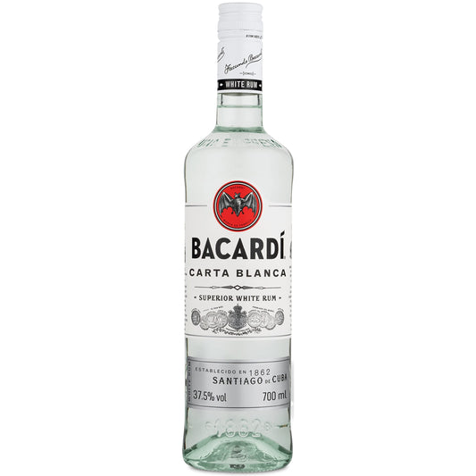 BACARDÍ Carta Blanca Superior White Rum, Iconic Caribbean Rum Perfect for Cocktails, 37.5% ABV, 70cl / 700ml