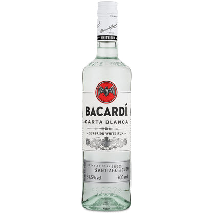 BACARDÍ Carta Blanca Superior White Rum, Iconic Caribbean Rum Perfect for Cocktails, 37.5% ABV, 70cl / 700ml