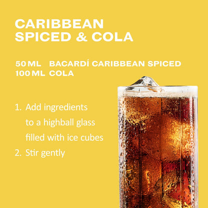 BACARDÍ Caribbean Spiced, Premium Blend of Aged Rum, Spices, Coconut and Pineapple, Ideal for Making Tropical Cocktails, 40% vol., 70cl / 700ml