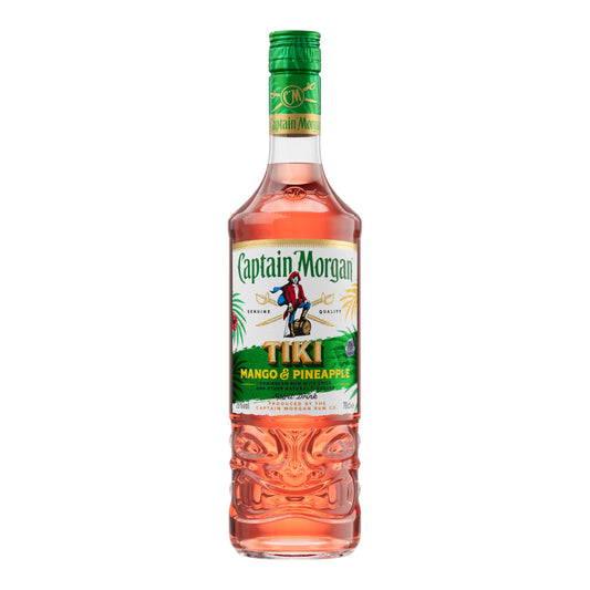 Captain Morgan Tiki Pineapple & Mango | 25% vol | 70cl | Rum Based Spirit Drink | in a Tiki Totem Shaped Bottle | Taste of the Tropics | for Tiki Drinks or a Cocktail
