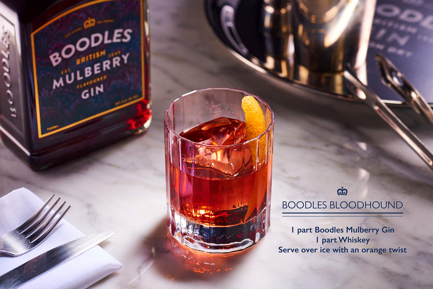 Boodles British Mulberry Flavoured Gin 70 cl & Kraken Black Spiced Rum 1 L