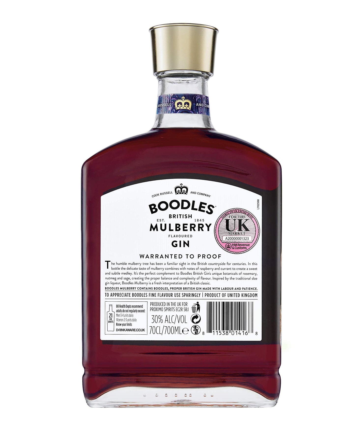Boodles British Mulberry Flavoured Gin 70 cl & Kraken Black Spiced Rum 1 L