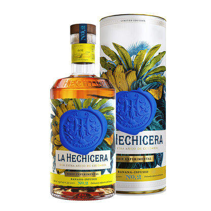 La Hechicera Serie Experimental Banana infused Rum, 70cl with Gift Box & Reserva Familiar Rum, 70cl with Gift Box